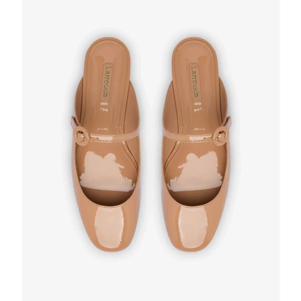Larroude Tan Flats